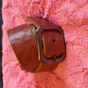 Hand tooled leather belt 43 inches